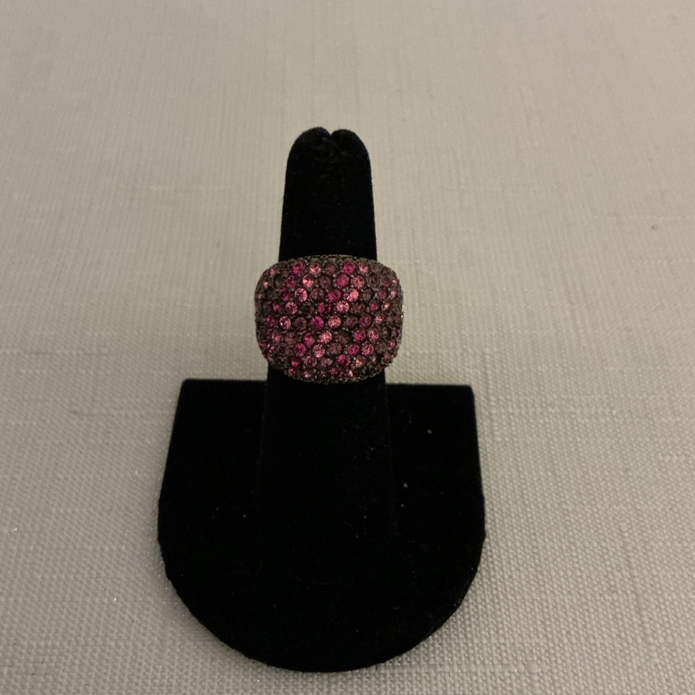 Joan Rivers Vintage Rhinestone Cocktail Gold Plated Ring